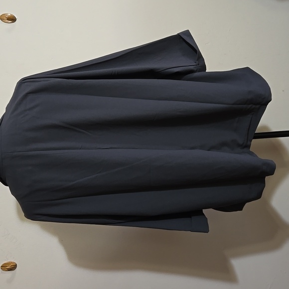 C23 Dark Gray Boyfriend Collared Blazer Plus Size 3 Open Front 3/4 Sleeve Pocket - Picture 5 of 10